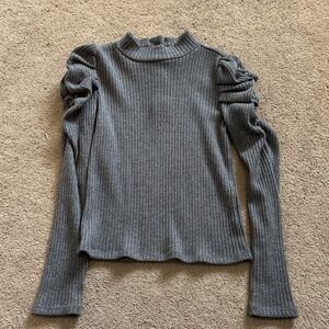 Janie and Jack Charcoal Ribbed Knit Top
